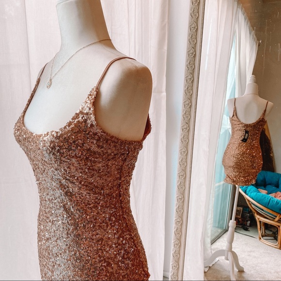 {3 For $25} Fashion Nova Gold Sequined Dress - Picture 2 of 4